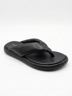 Sandalias planas Cristal negras estilo premium chic y sofisticado