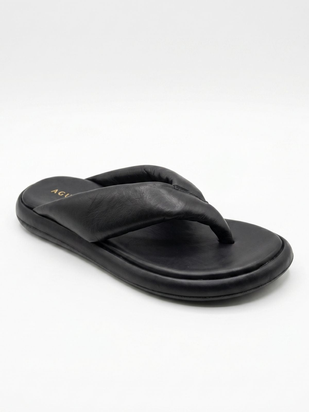 Sandalias planas Cristal negras estilo premium chic y sofisticado