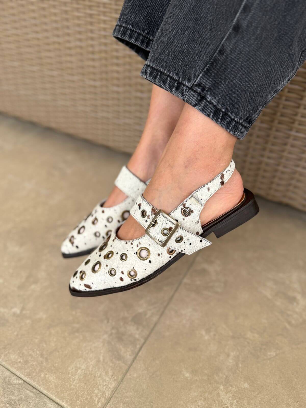 Baletas Hojales Correa Pelos Multicolor