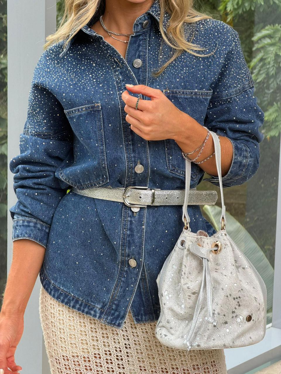 Bolso Manos Libre Tula Pelos Plata