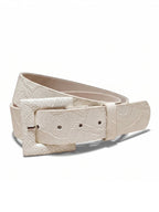 Cinturón de cuero de 4 cm para mujer color hueso modelo Amalfi