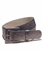 Cinturón de cuero color plomo para mujer con diseño elegante y acabado premium modelo Amalfi