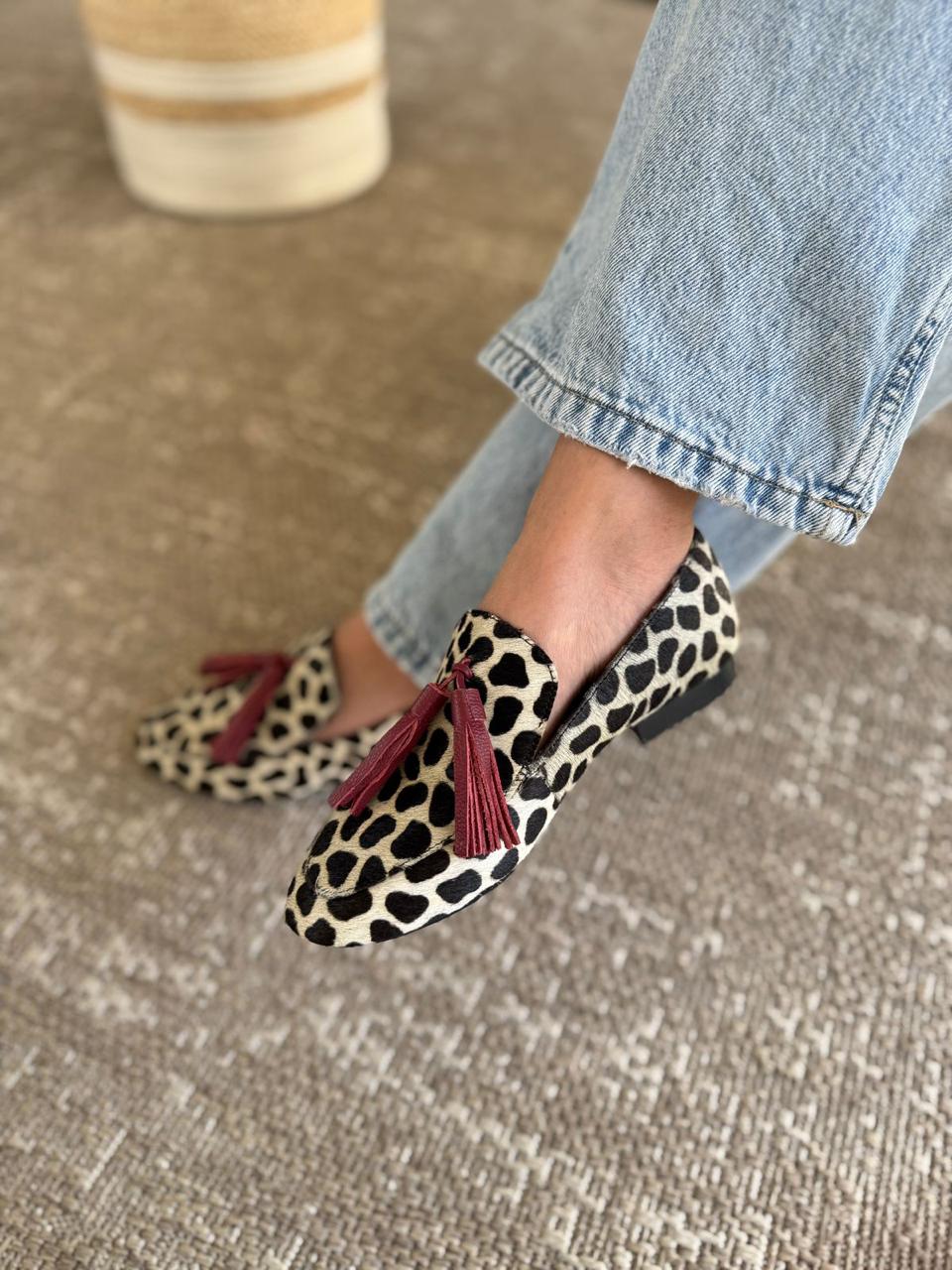 Mocasines Pompones Vacuno