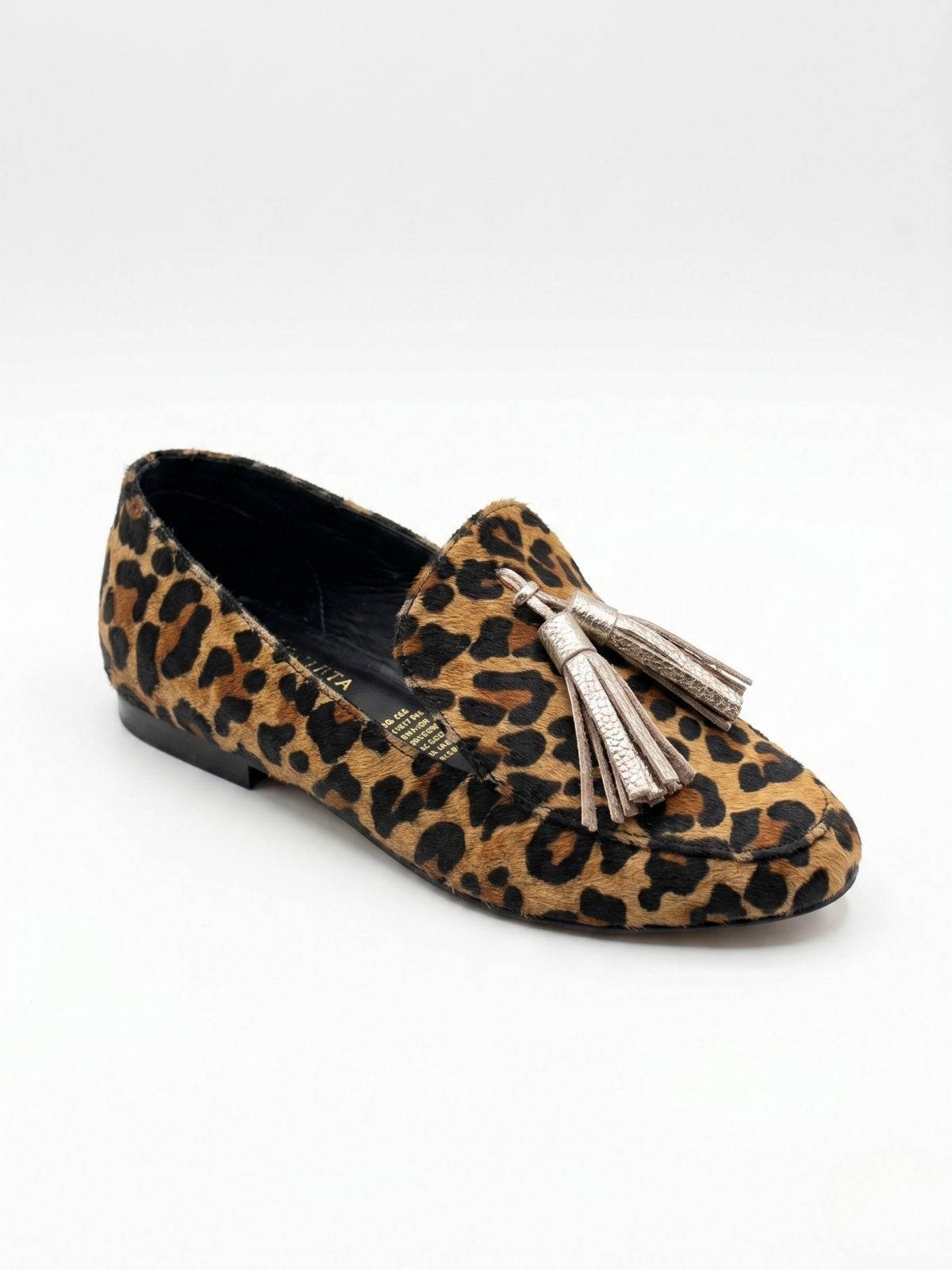 Mocasines dorados con pompones estilo premium chic