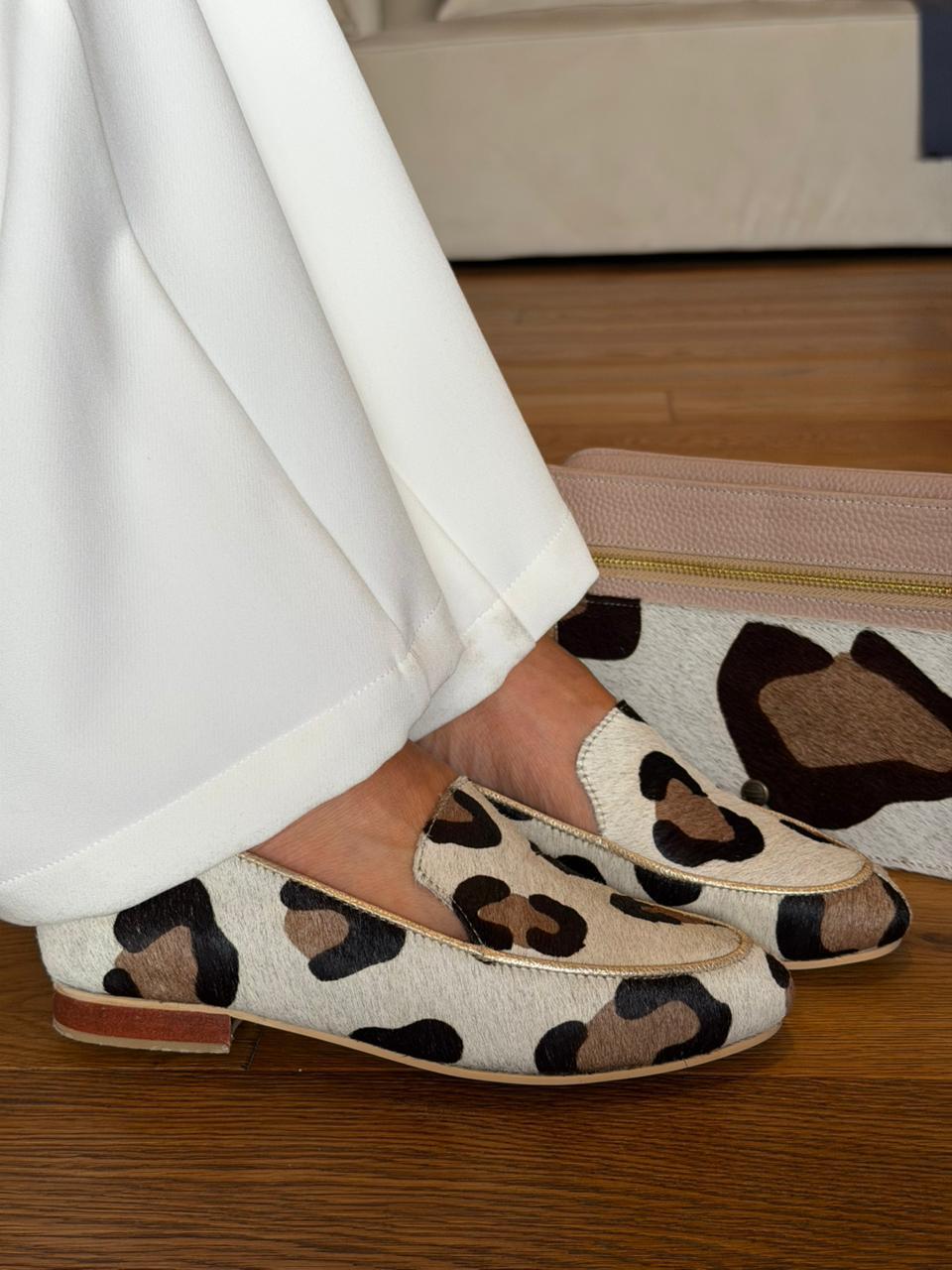 Mocasines Folia cuero folia animal print