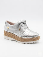 Mocasines Valeria color plata estilo premium casual chic