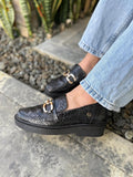 Mocasines Geko Hebilla Negro