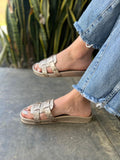Sandalias Planas Cuero Amelia Bronce