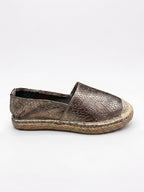 Spadrilas cuero escama bronce estilo premium chic y sofisticado