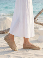 Spadrilas cuero escama capuchino estilo premium chic y sofisticado