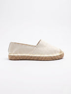 Spadrilas en cuero escama color hueso con diseño elegante y natural para mujer