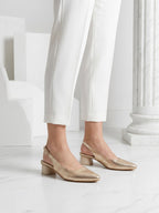 Tacones Lucia dorado estilo glamour para fiesta y eventos