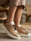 Tenis en cuero Madrid color taupe con diseño elegante y urbano para mujer