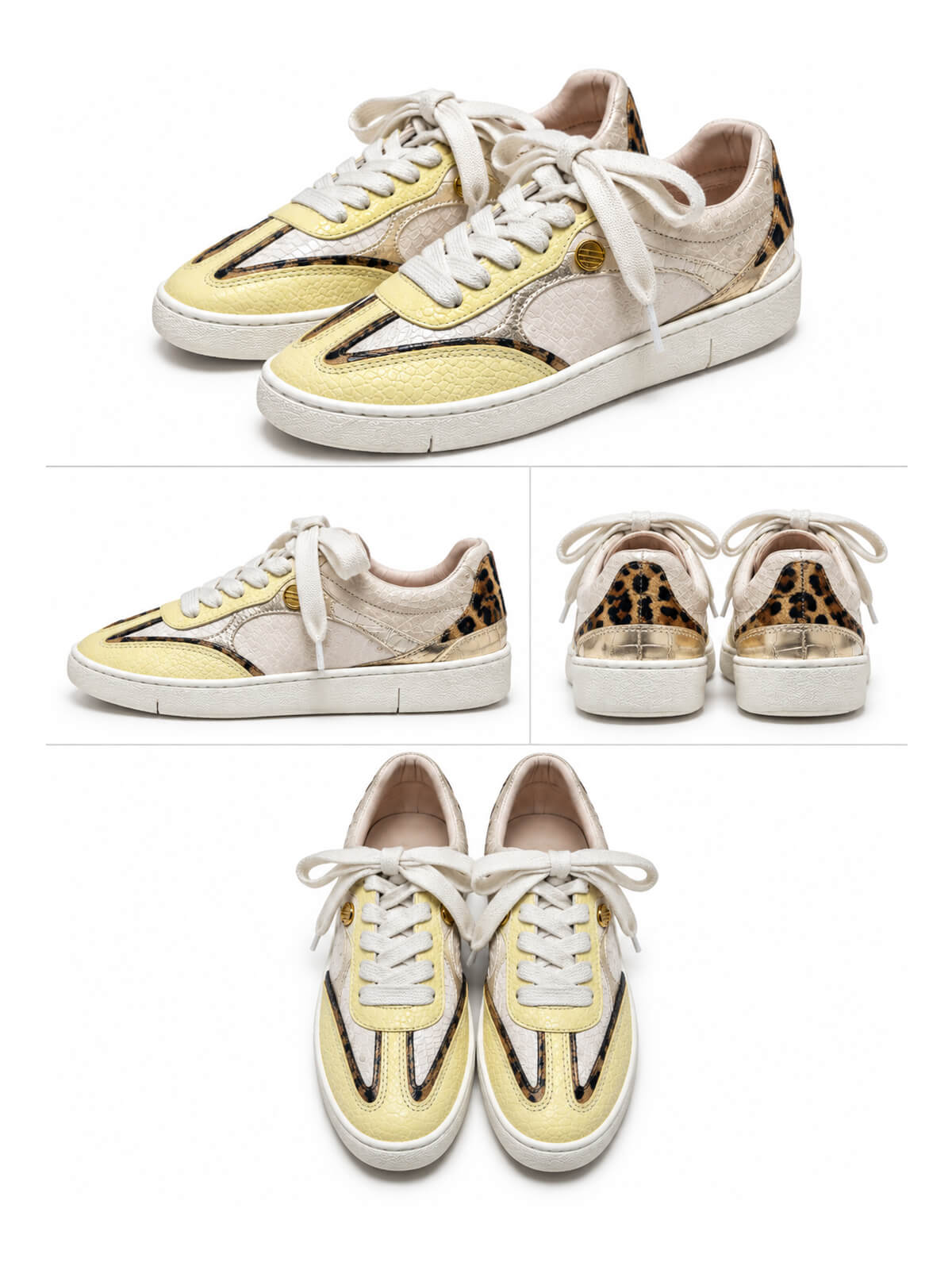 Tenis Cuero Marsella en tono hueso, zapatillas de cuero para mujer ideales para complementar looks cómodos y urbanos.
