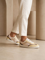 Tenis de cuero Marsella color hueso para mujer