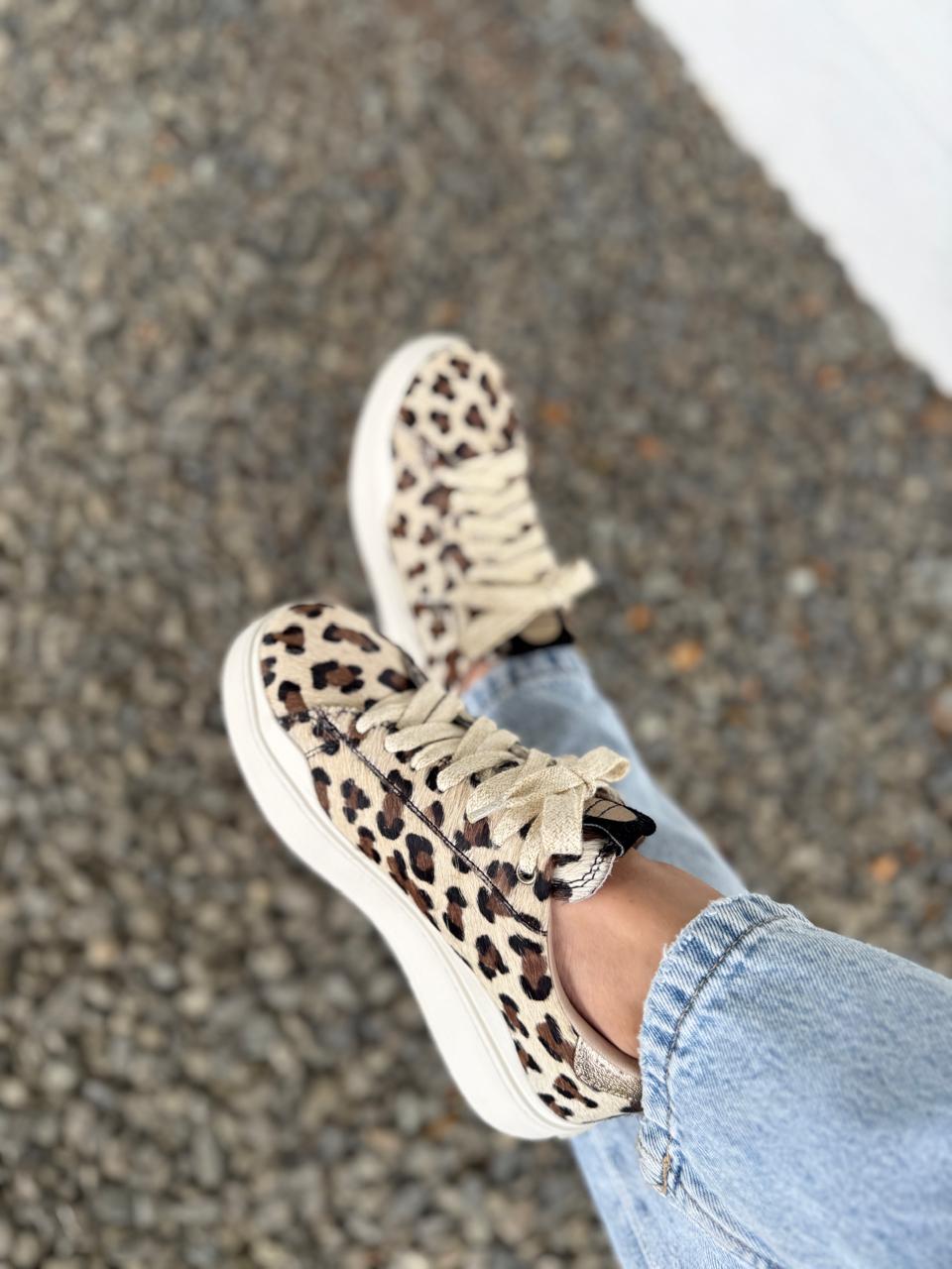 Tenis Cuero Amstardam Leopardo