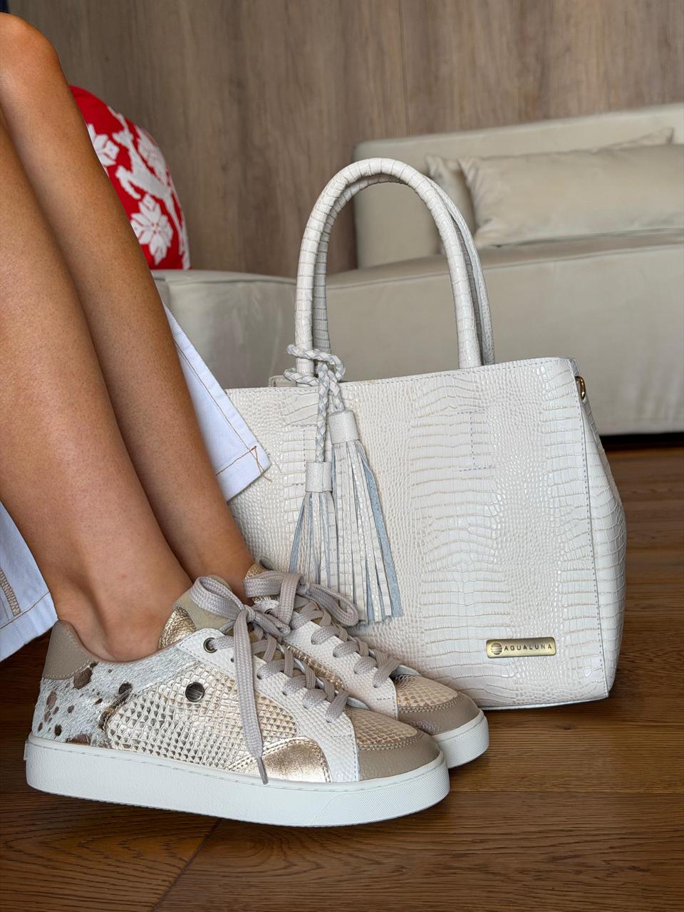 Tenis Cuero Londres Hueso