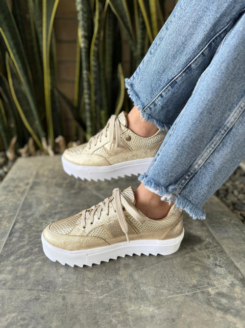 Tenis Cuero Paris Dorado