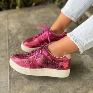 TENIS CUERO LIRA FUCSIA