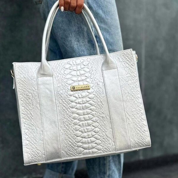 BOLSOS GRANDE ANACONDA PLATA