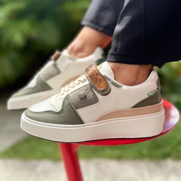 TENIS CUERO VIENA VERDE X BRONCE